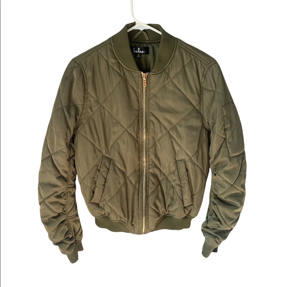 Lulus Full Zipper Green Jacket Women’s Size Small
